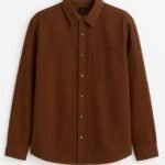 Men's Canvas Cotton Single-Pocket Casual Shirt - Tobacco Brown
