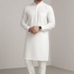 Men's Executive Solid Cotton Classic Panjabi - Crisp White