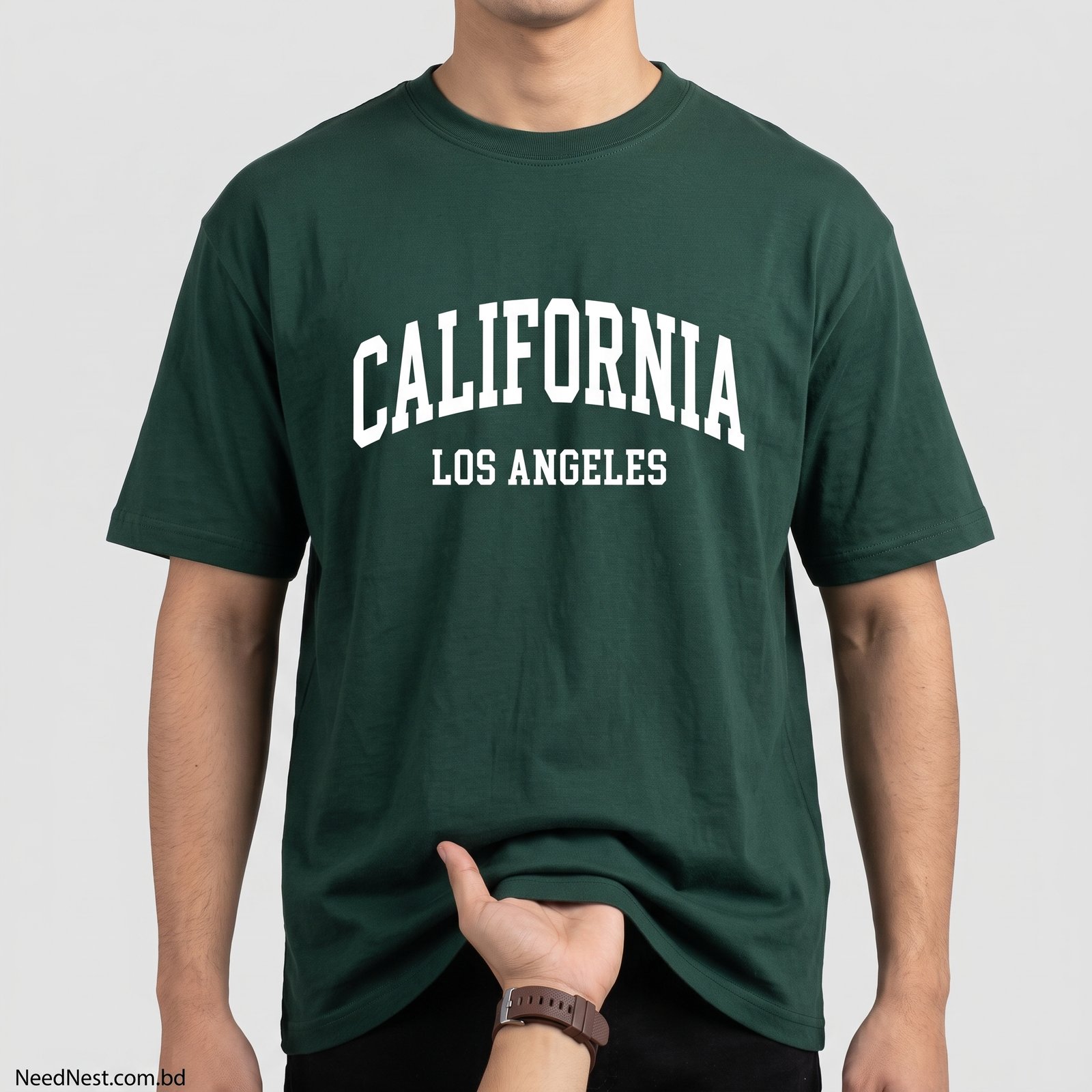 Gemini_Generated_Image_dteehodteehodtee (1) Men's California Typography Graphic T-Shirt - Deep Green - Image 1