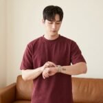 Men's Textured Pattern Short Sleeve T-Shirt - Burgundy Maroon